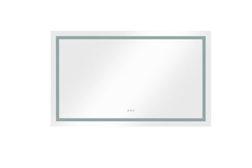 72 in. W x 36 in. H Frameless LED Single Bathroom Vanity Mirror in Polished Crystal Bathroom Vanity LED Mirror with 3 Color Lights Mirror for Bathroom Wall Smart Lighted Vanity Mirrors Dimm