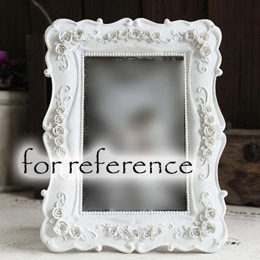 Resin 4x6 Photo Frame Retro Rose Picture Frame Wedding Photo Frame Handmade White Flower Carved Photo Frame Display