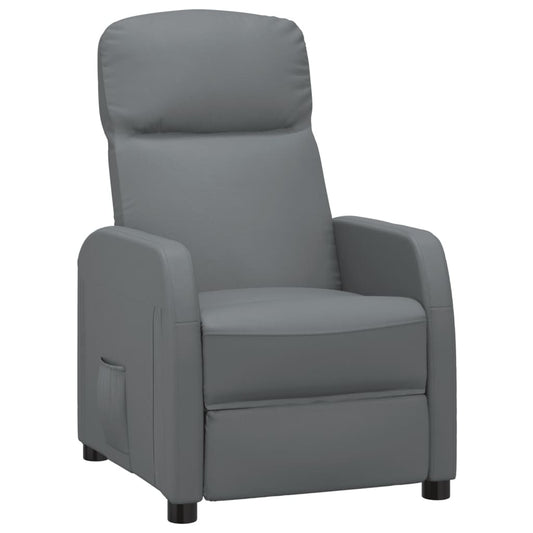 Reclining Chair Anthracite Gray Faux Leather
