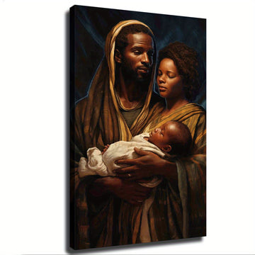 African American Black Mary Our Madonna and Child Baby Jesus Poster Picture Room Decor Art Stretched and Frame Ready To Hang - Framed