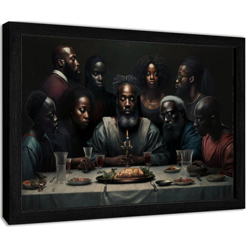 Black Jesus The Last Supper Wall Art with Hanging Hardware Included