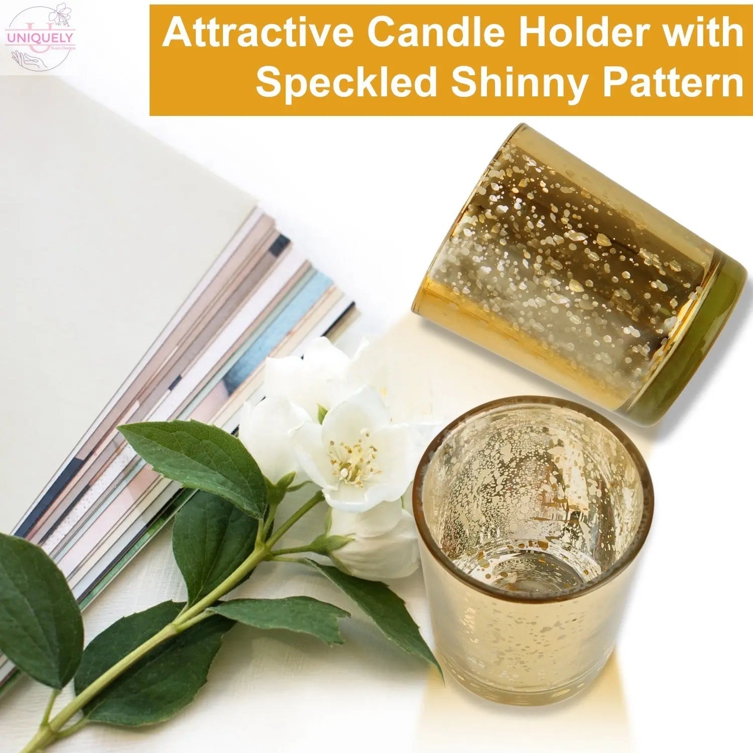 24Pcs Gold Votive Tealights Candle Holders Mercury Glass Shinny Candle Holders For Wedding Birthday Party Home Decoration Table Centerpiece Doba