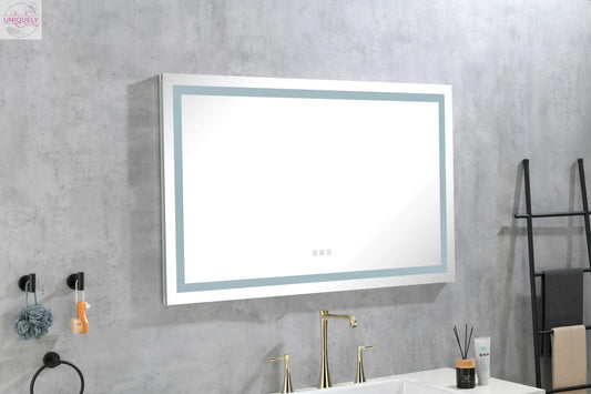 48 x 36 Inch LED Mirror Bathroom Vanity Mirrors with Lights;  Wall Mounted Anti-Fog Memory Large Dimmable Front Light Makeup Mirror Doba