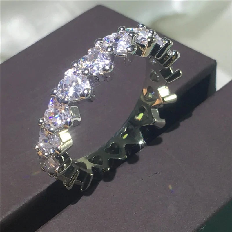 Eternal Eternity Band Promise Ring - 925 Sterling Silver CZ Wedding Rings Uniquely Yours Designs