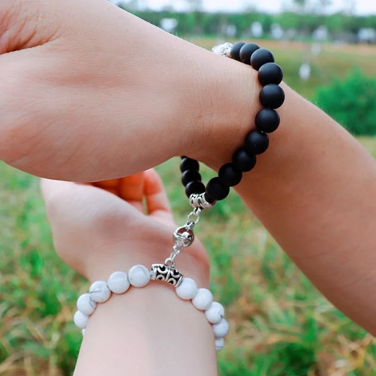 Vintage Stone Magnet Couple Bracelet Uniquely Yours Designs