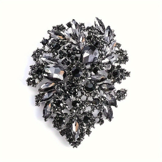 Black Exquisite Rhinestone Brooch