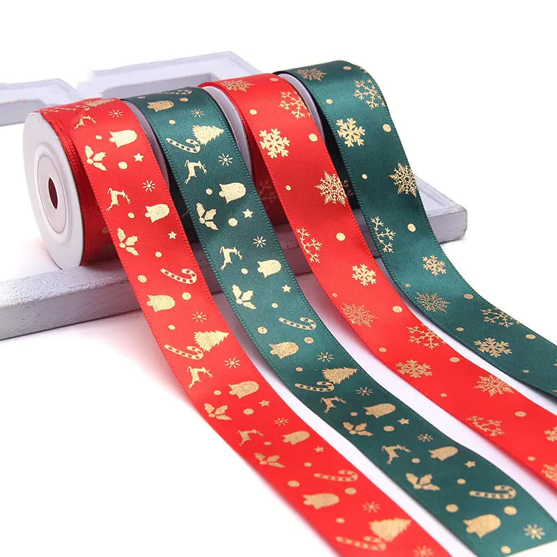 Ribbon Printed Christmas Design Decoration Gift Packing Uniquely Yours Designs