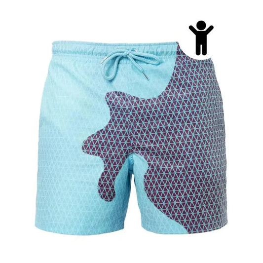 Children Encounter Water Change Color Beach Shorts Swim Trunks Uniquely Yours Designs