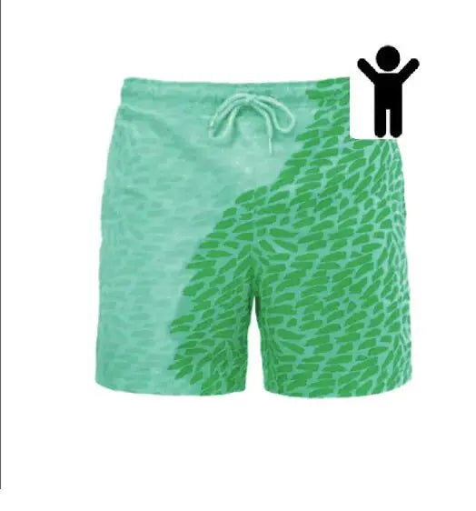 Children Encounter Water Change Color Beach Shorts Swim Trunks Uniquely Yours Designs