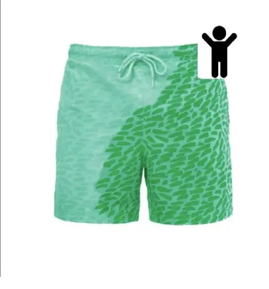 Children Encounter Water Change Color Beach Shorts Swim Trunks Uniquely Yours Designs