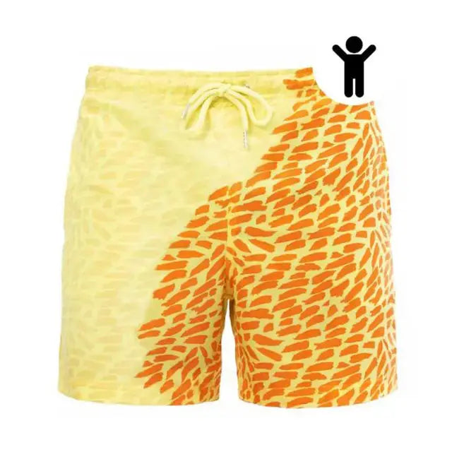 Children Encounter Water Change Color Beach Shorts Swim Trunks Uniquely Yours Designs