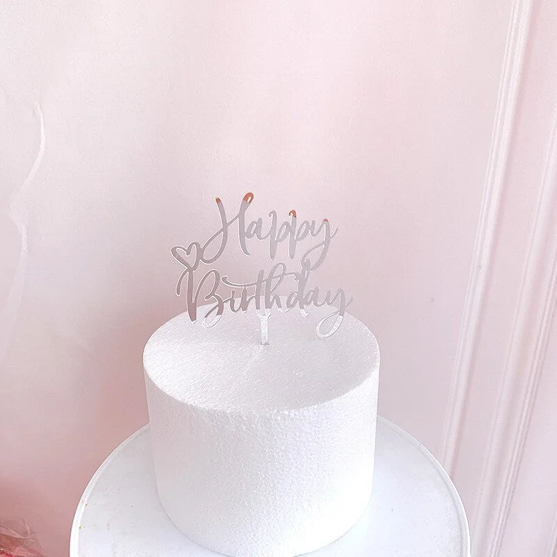 Golden "Happy Birthday" Acrylic Cake Topper Uniquely Yours Designs