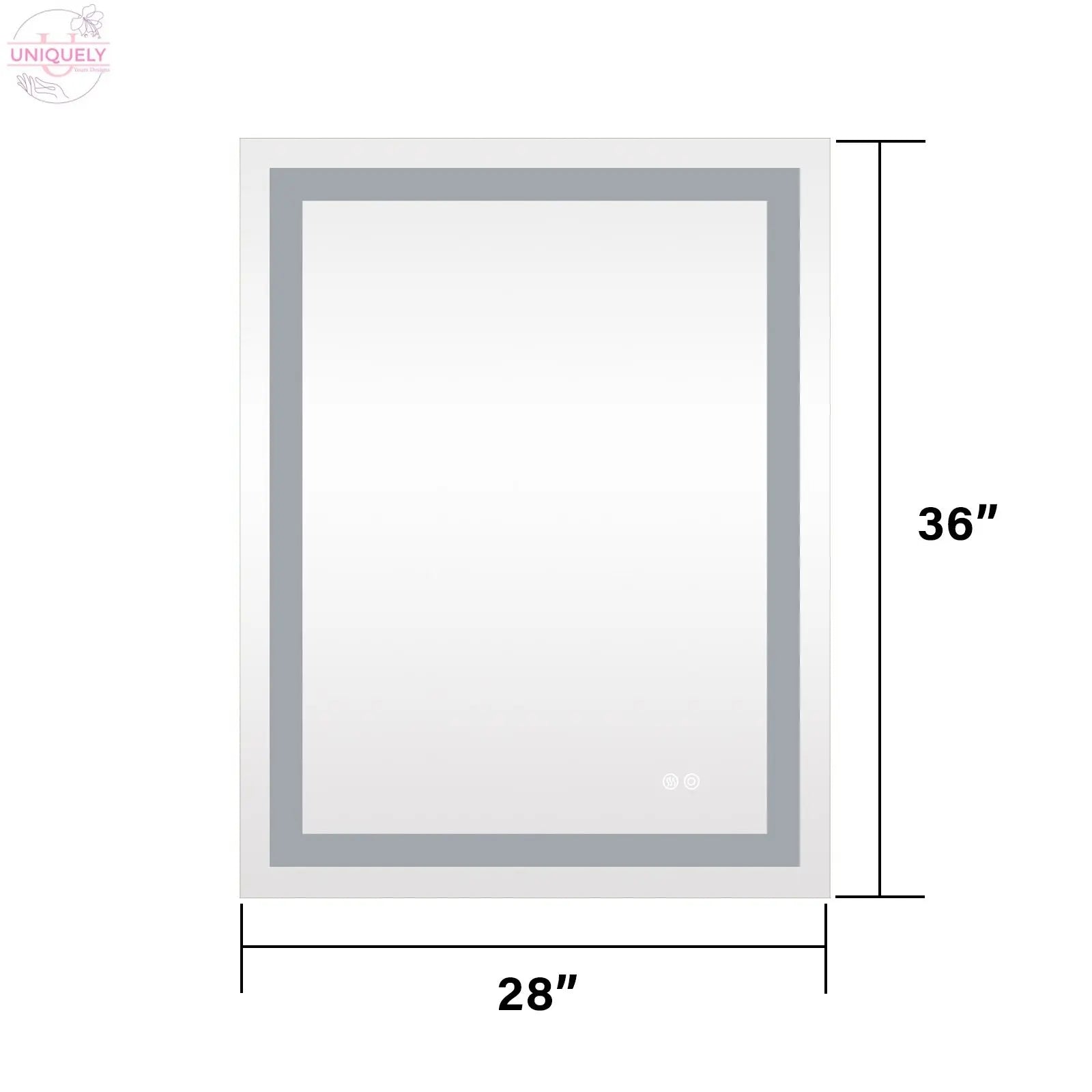 Frameless Rectangular LED Light Bathroom Vanity Mirror Doba