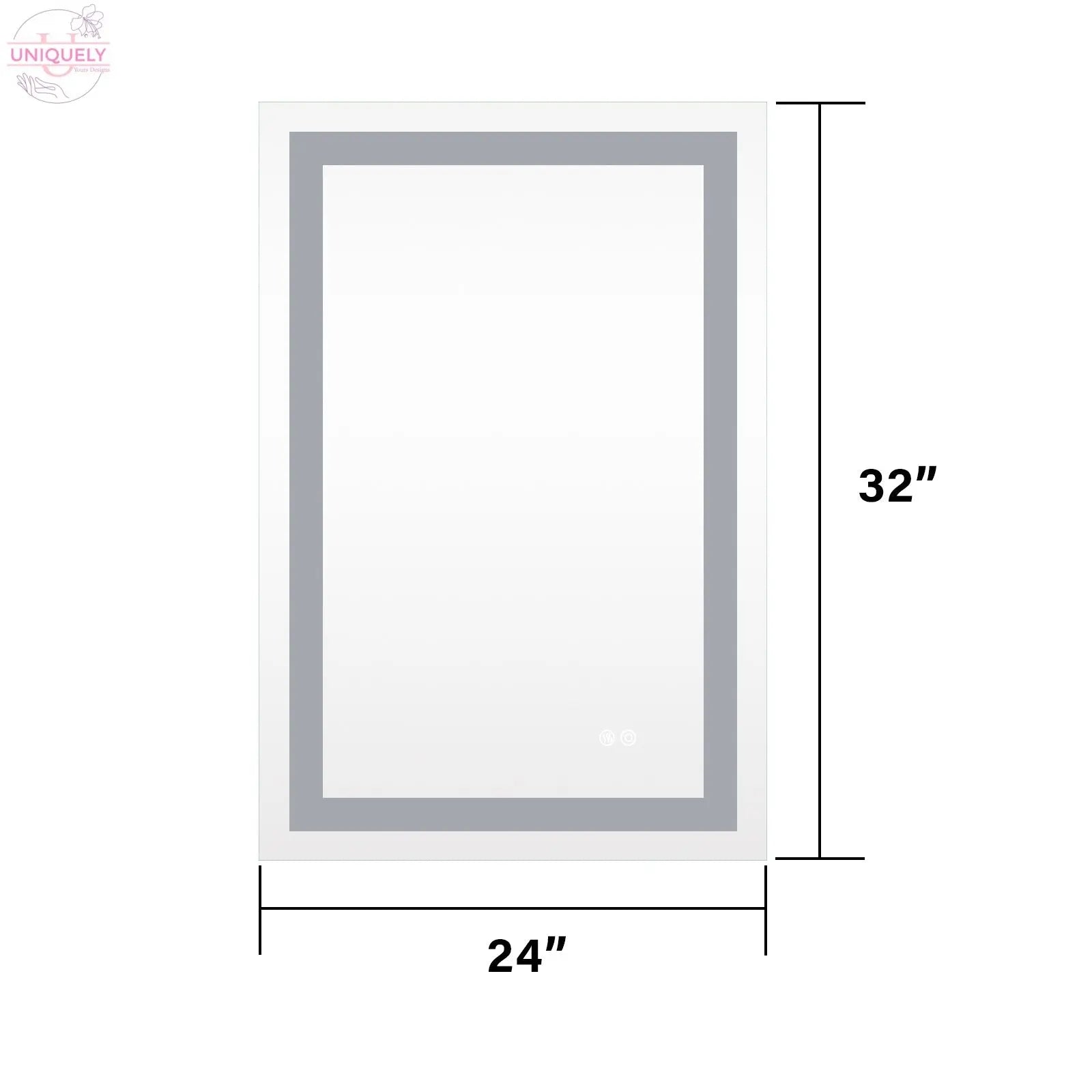 Frameless Rectangular LED Light Bathroom Vanity Mirror Doba