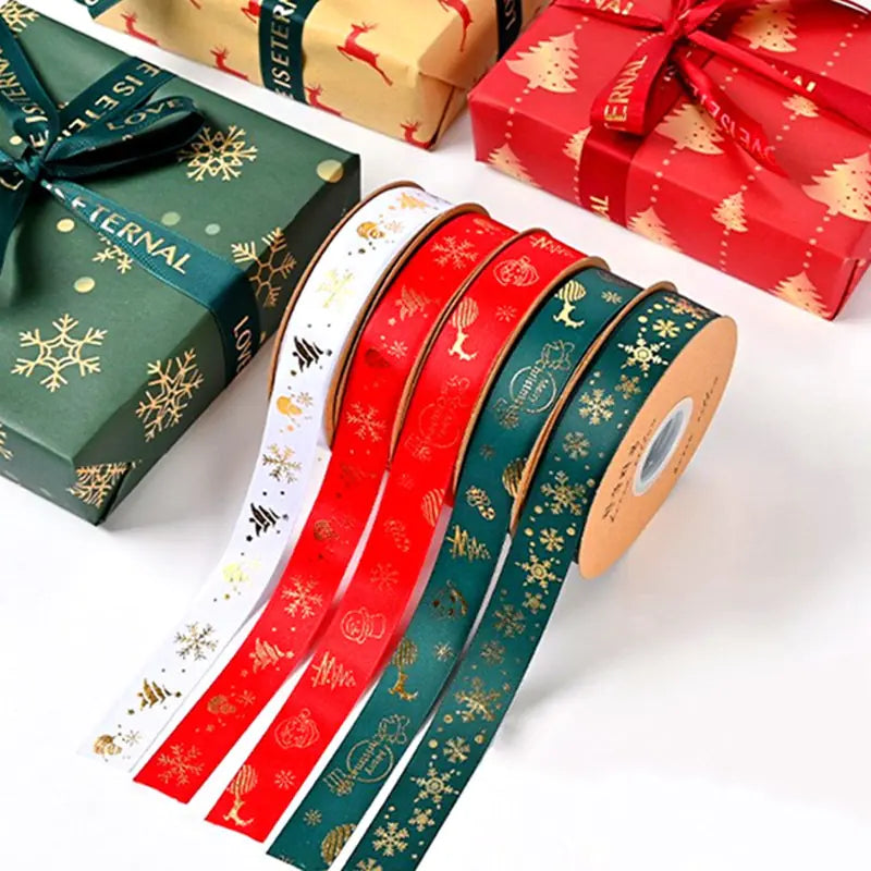 Ribbon Printed Christmas Design Decoration Gift Packing Uniquely Yours Designs