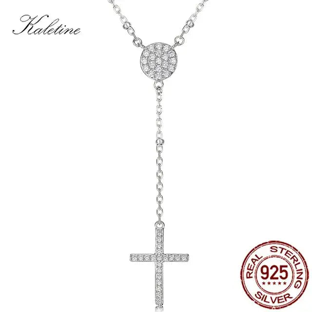 KALETINE 925 Sterling Silver Rosary Necklaces Trendy Gold Jewelry Cross Charms Turkey Evil Eye Necklace Women Accessories Men Uniquely Yours Designs