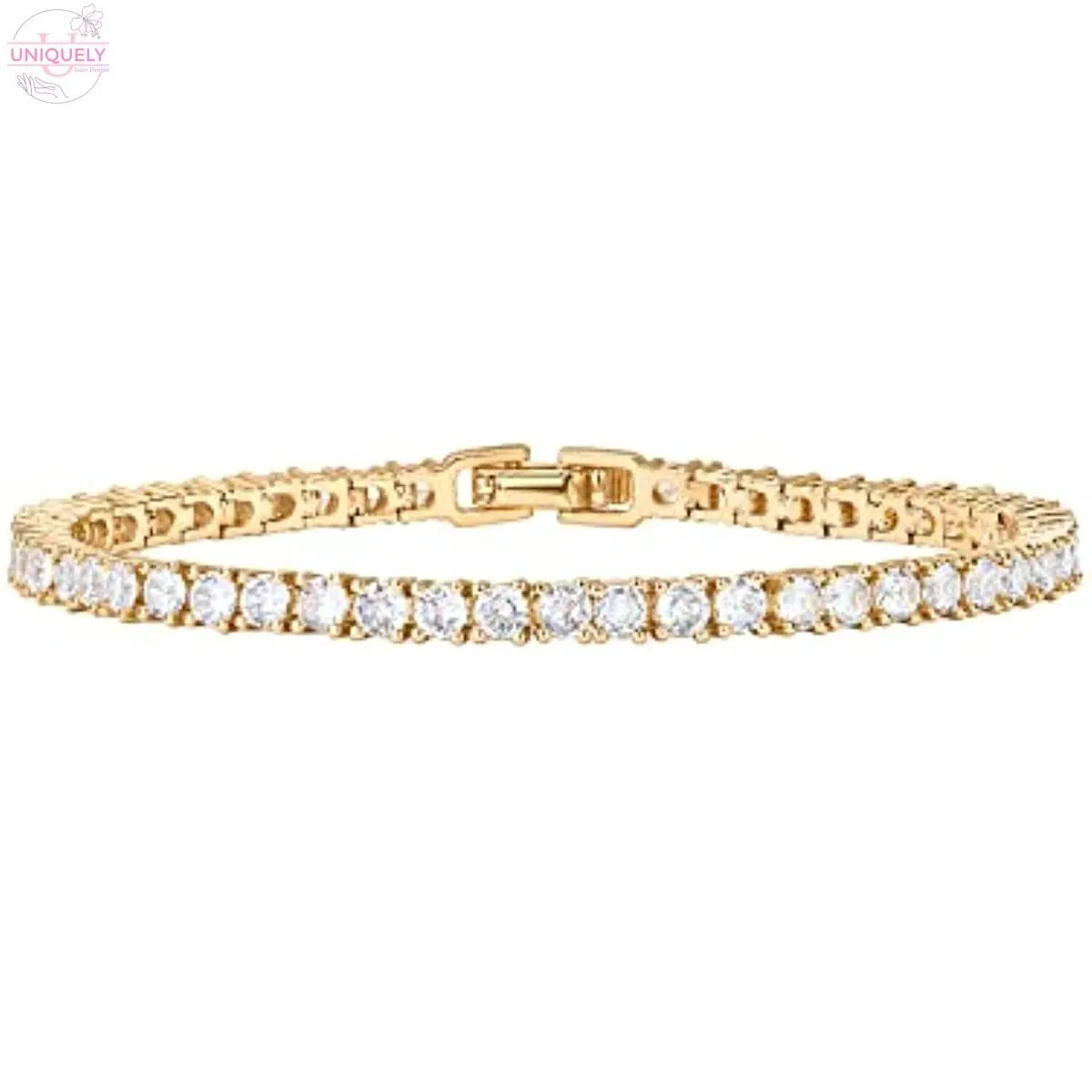 PAVOI Classic Tennis Bracelet | Gold Bracelets for Women | Size 6.5-7.5 Inch 