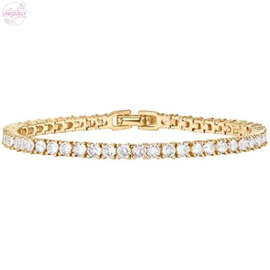 PAVOI Classic Tennis Bracelet | Gold Bracelets for Women | Size 6.5-7.5 Inch 