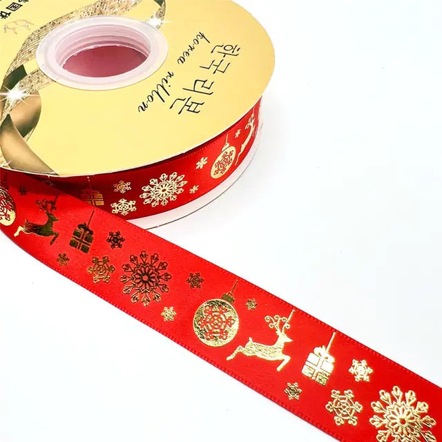 Ribbon Printed Christmas Design Decoration Gift Packing Uniquely Yours Designs