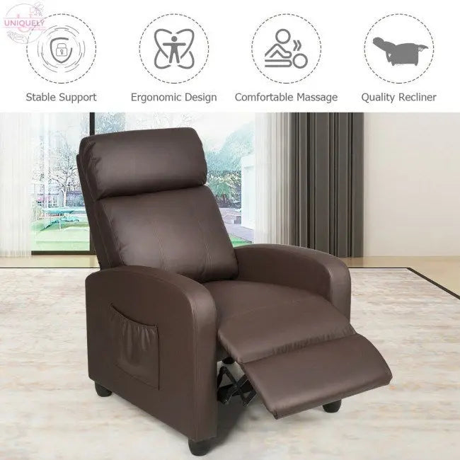 Recliner Sofa Wingback Chair with Massage Function Doba