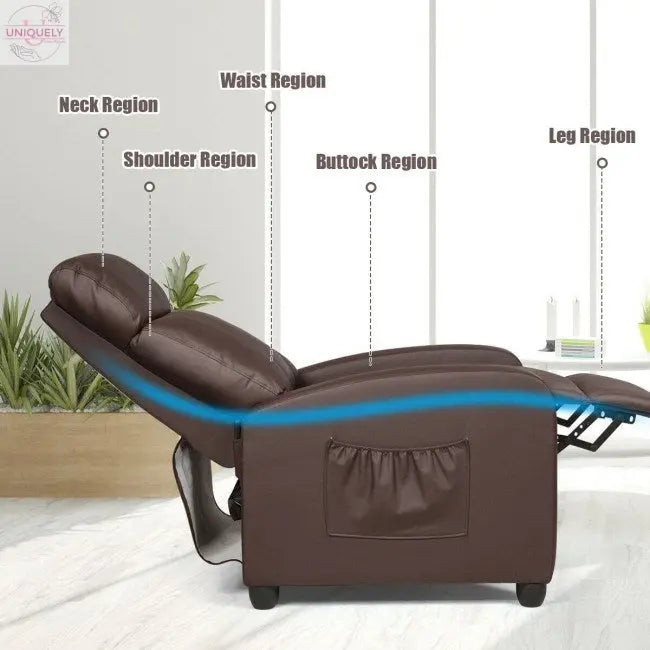 Recliner Sofa Wingback Chair with Massage Function Doba