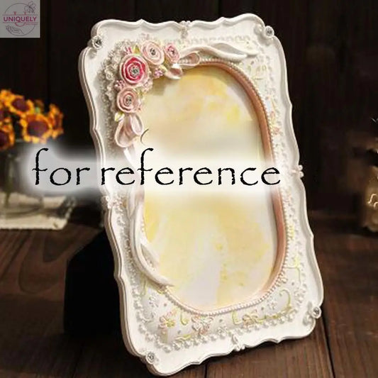 Resin 4x6 Picture Frame Retro Rose Wedding Photo Frame Handmade White Flower Carved Photo Frame Display Doba