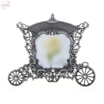 Retro 3x3 Metal Photo Frame Antique Silver Carriage Baby Photo Frame Hollow Out Carved Picture Frame Gift Home Decor Doba