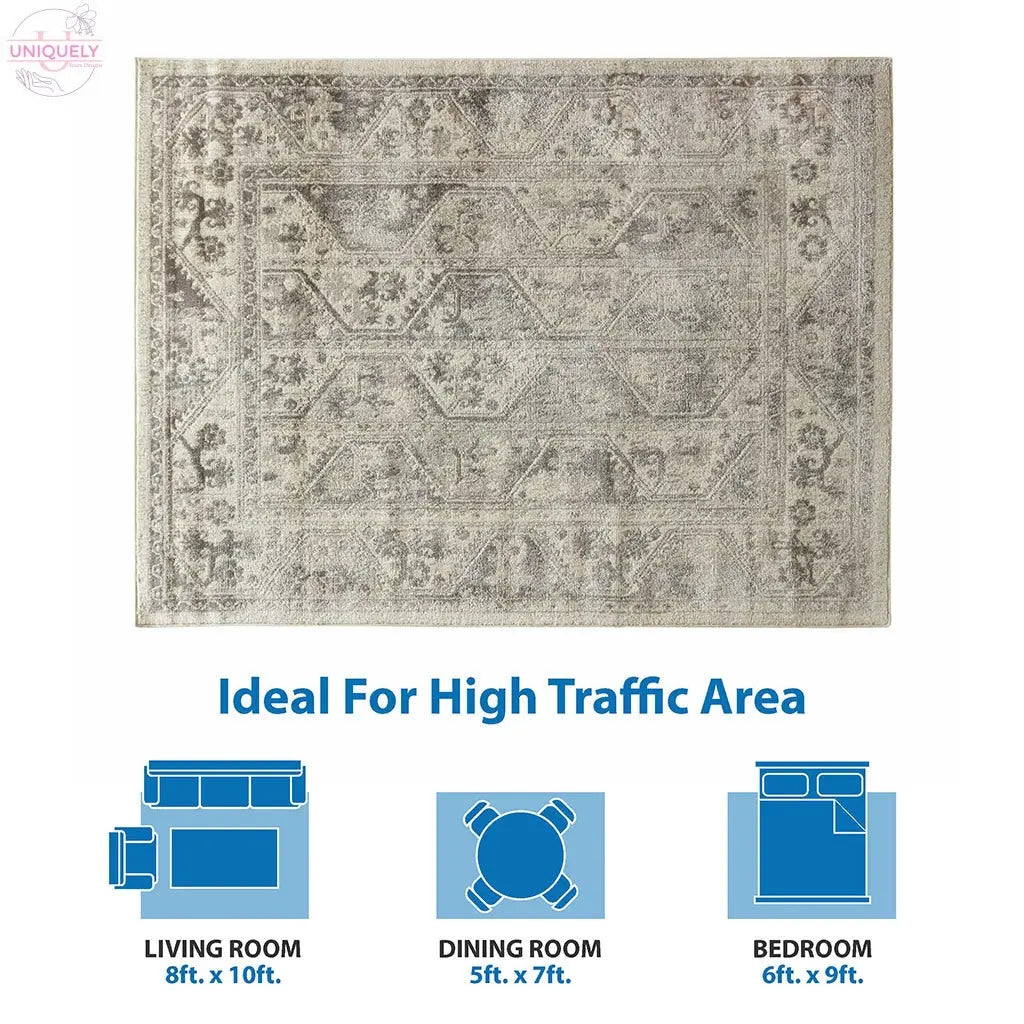 Tiled Border Area Rug Doba