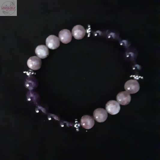 Tourmaline Quartz Stretch Bracelet! Natural Crystals & Handmade! Uniquely Yours Designs