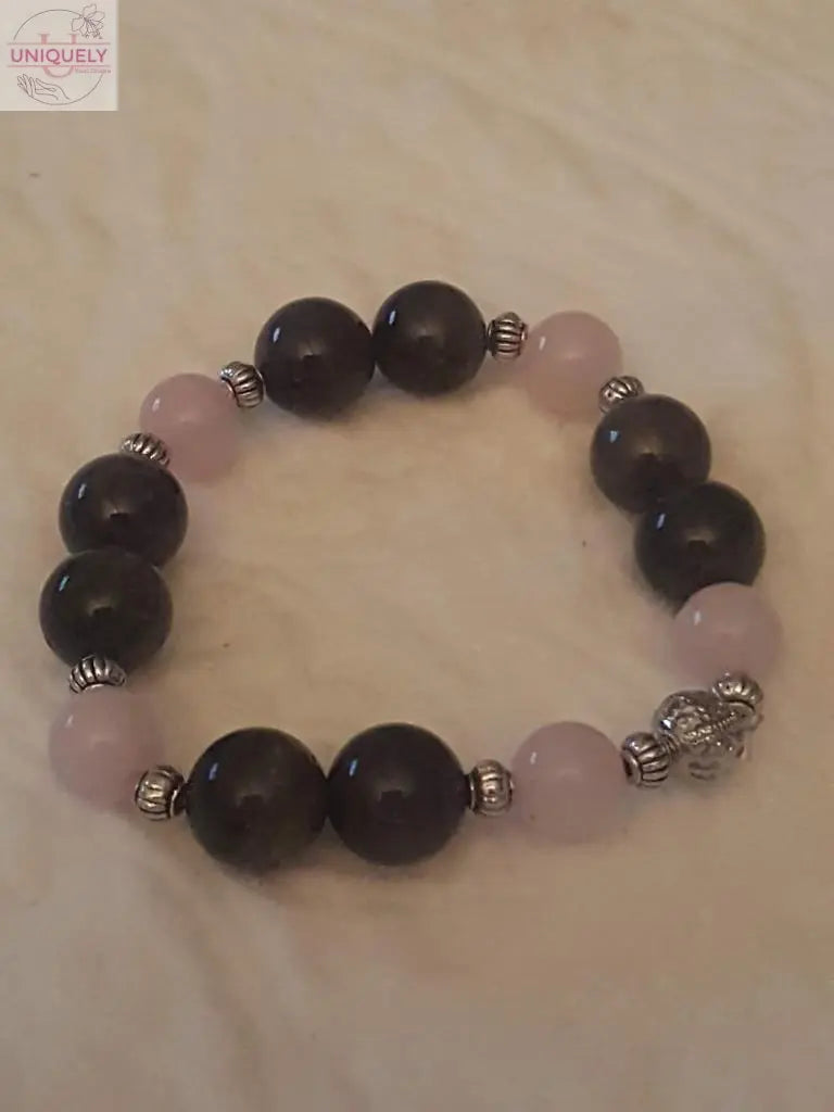 Tourmaline Quartz Stretch Bracelet! Natural Crystals & Handmade! Uniquely Yours Designs