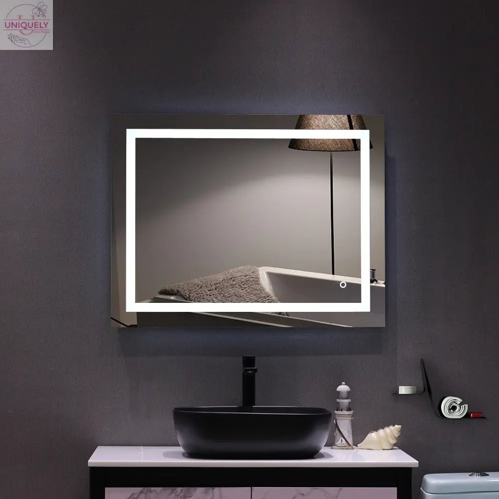 4 Size Bathroom LED Vanity Mirror Wall Mounted Makeup Mirror with Light (Horizontal/Vertiacl) Doba