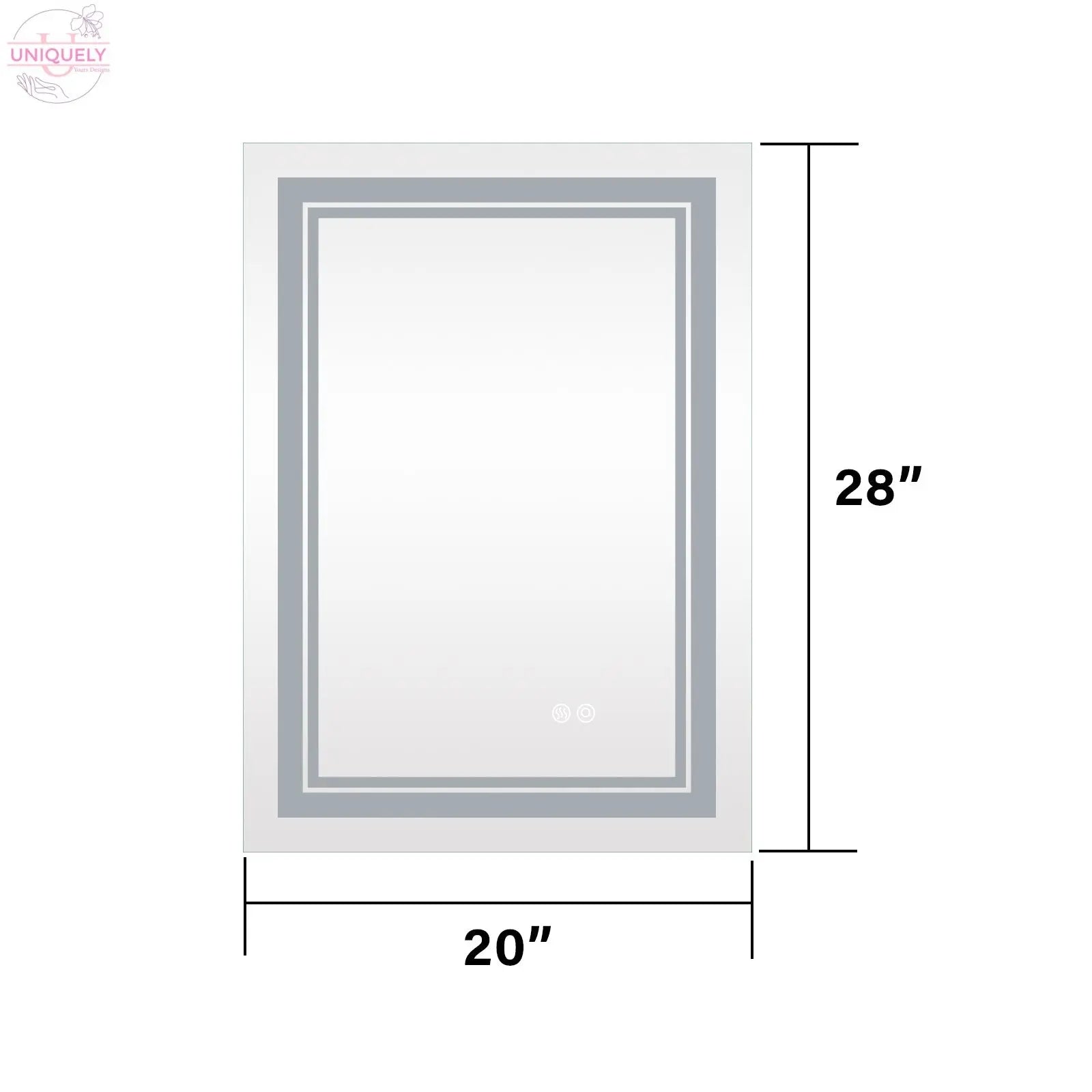 7 Size LED Bathroom Mirror Wall Mounted Vanity Mirror Anti-Fog Mirror Dimmable Lights with Touch Switch(Horizontal/Vertical) Doba