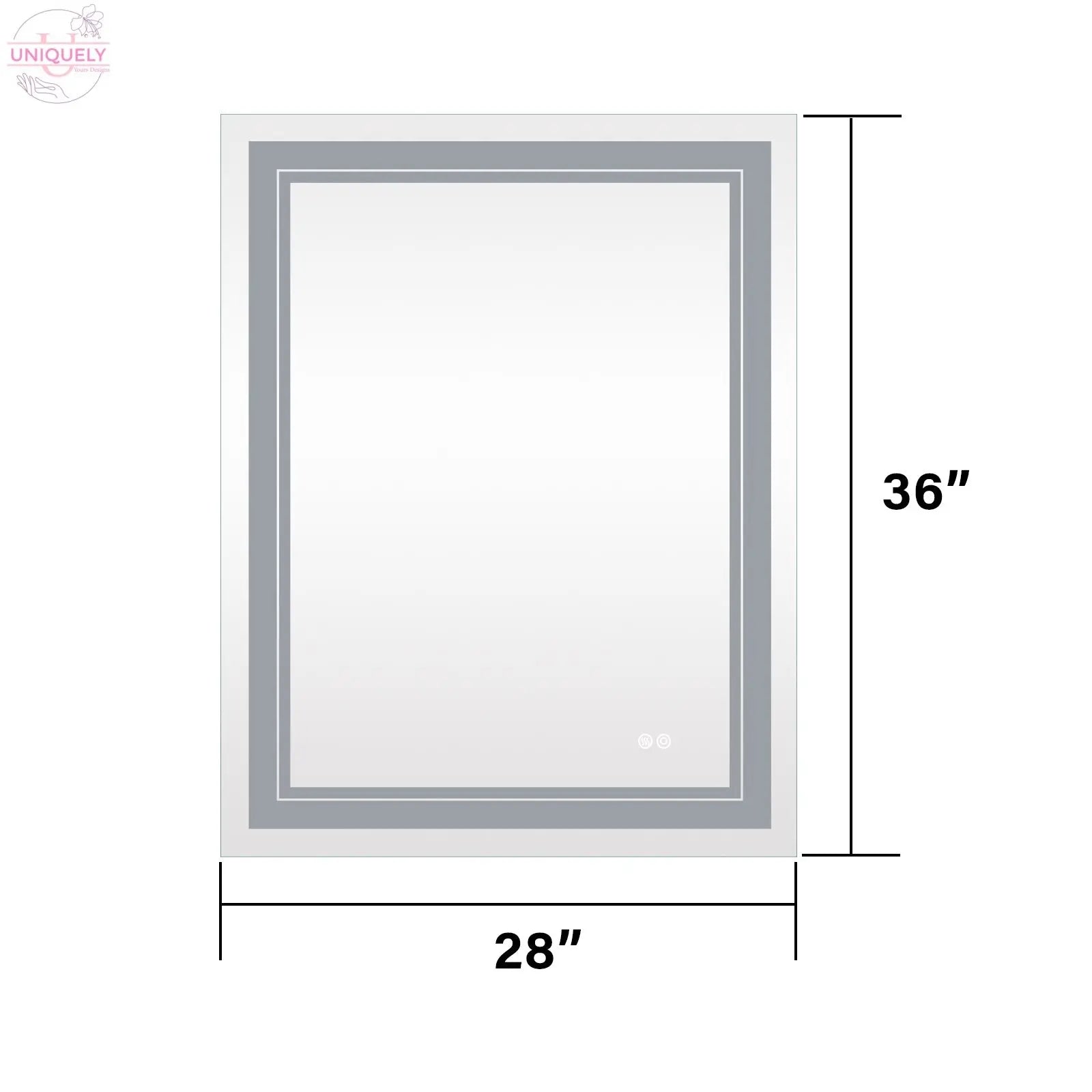 7 Size LED Bathroom Mirror Wall Mounted Vanity Mirror Anti-Fog Mirror Dimmable Lights with Touch Switch(Horizontal/Vertical) Doba