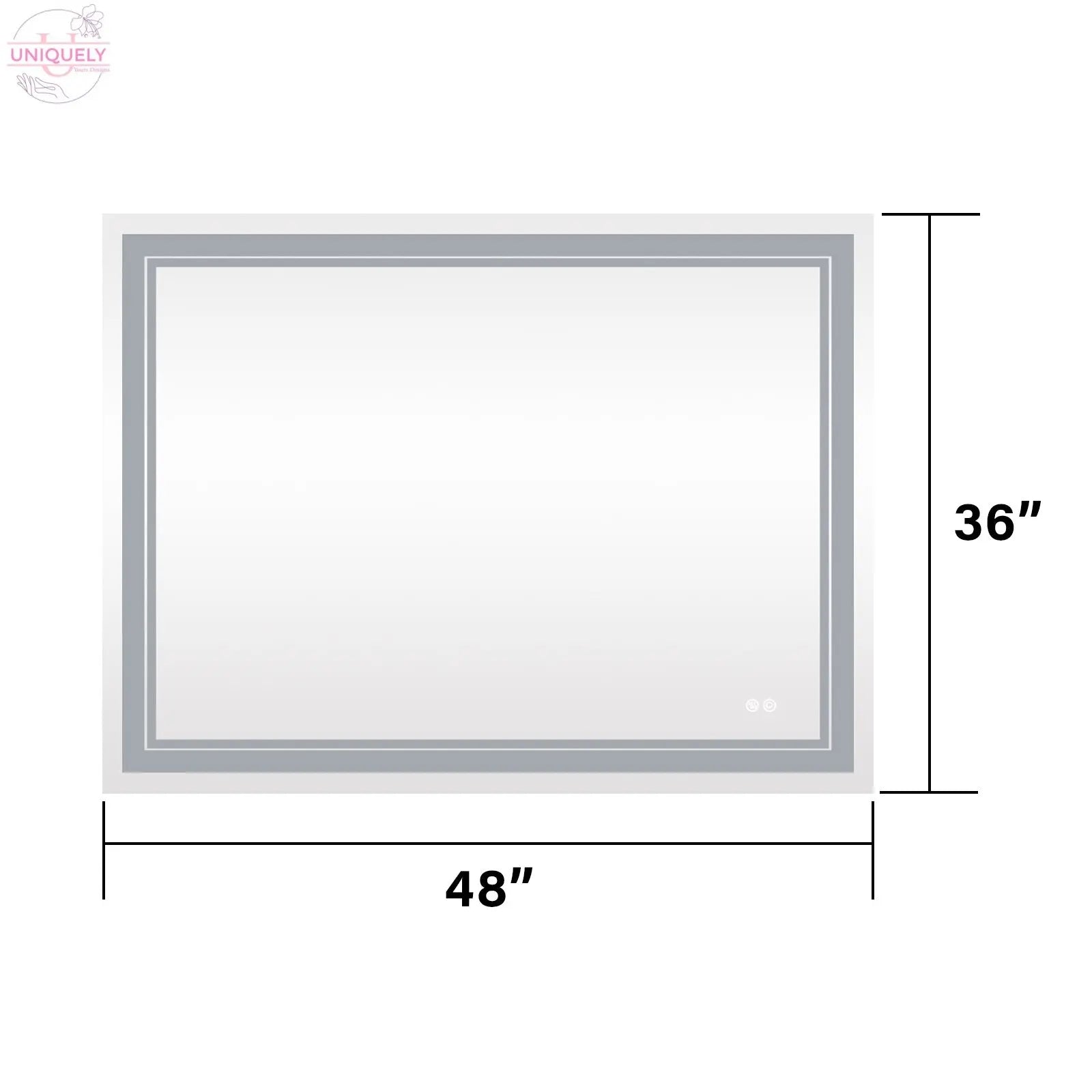 7 Size LED Bathroom Mirror Wall Mounted Vanity Mirror Anti-Fog Mirror Dimmable Lights with Touch Switch(Horizontal/Vertical) Doba