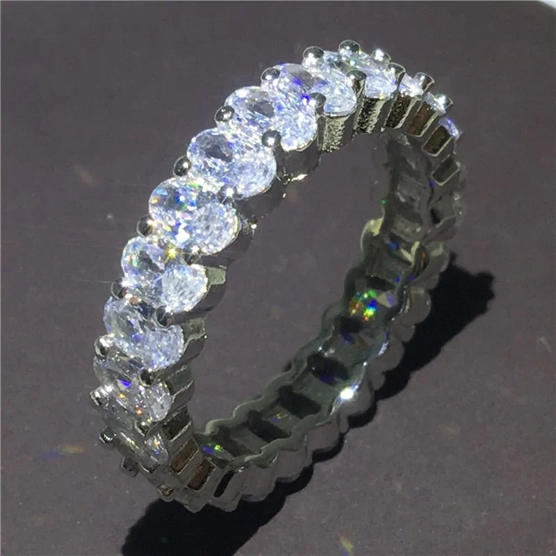 Eternal Eternity Band Promise Ring - 925 Sterling Silver CZ Wedding Rings Uniquely Yours Designs