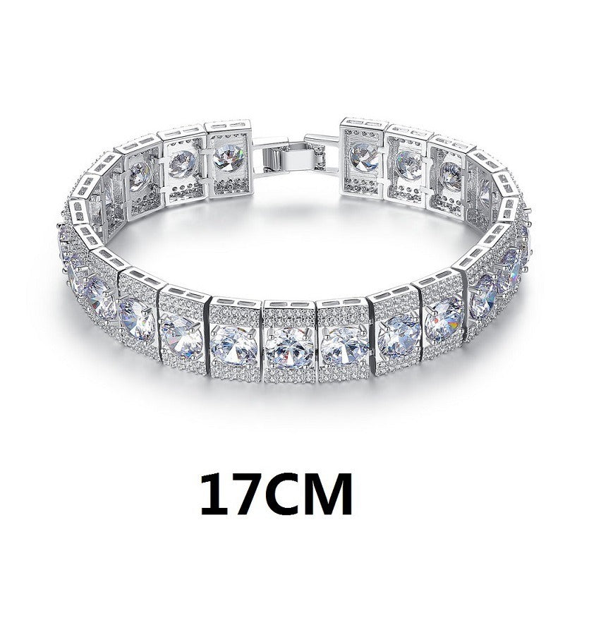 High-grade Copper Inlaid Zircon Bracelet European And American Entry Lux Doba