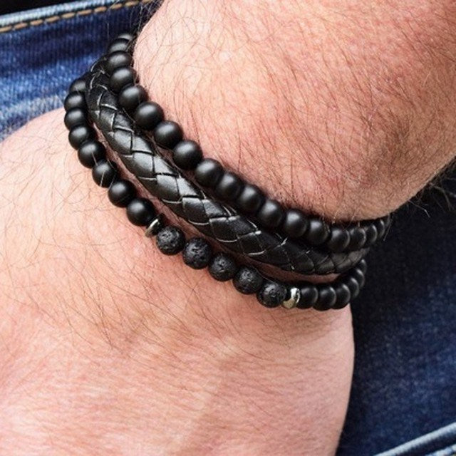 Men Bracelet Sets Trendy Handmade Classi Doba