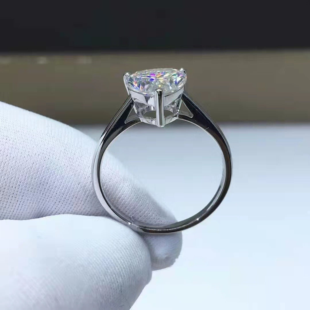 Heart Moissanite Diamond Ring In Platinum - Uniquely Yours Designs