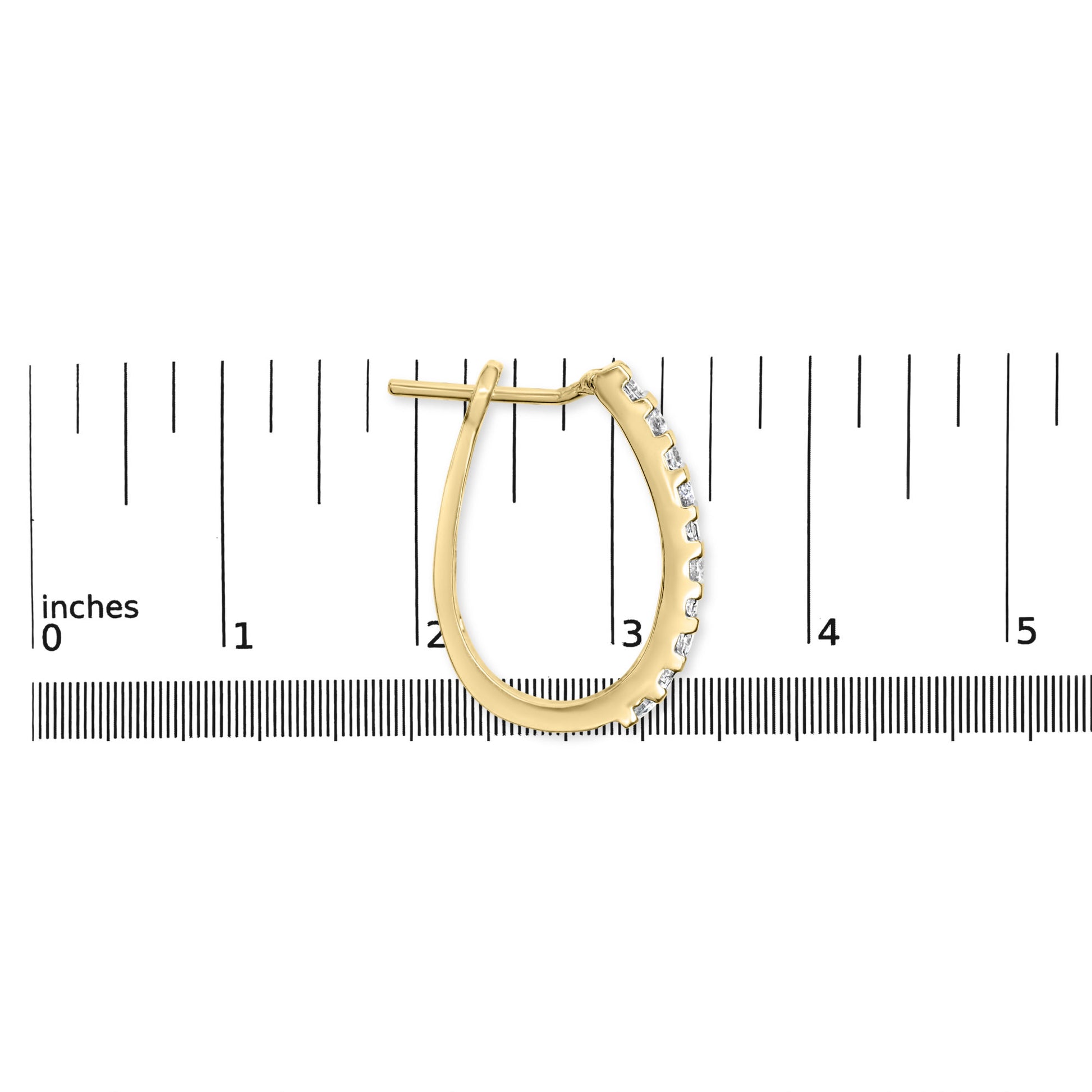 10K Gold Round and Baguette-Cut Diamond Hoop Earrings (I-J Color, I2-I3 Clarity) - Uniquely Yours Designs