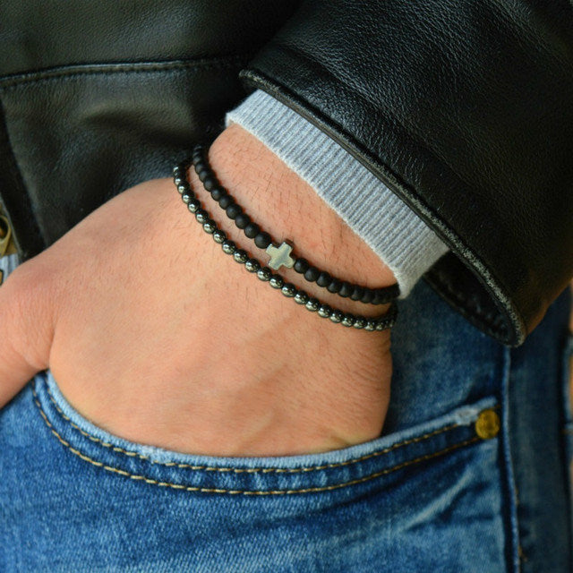 Men Bracelet Sets Trendy Handmade Classi Doba