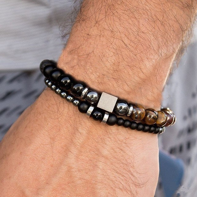 Men Bracelet Sets Trendy Handmade Classi Doba