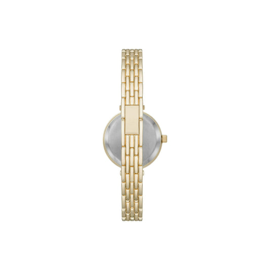 Time & Tru Women's Wristwatch: Gold Tone Bracelet Watch, Black Dial (FMDOTT080) Doba