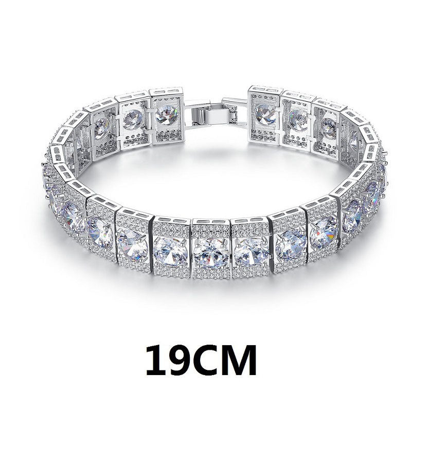 High-grade Copper Inlaid Zircon Bracelet European And American Entry Lux Doba