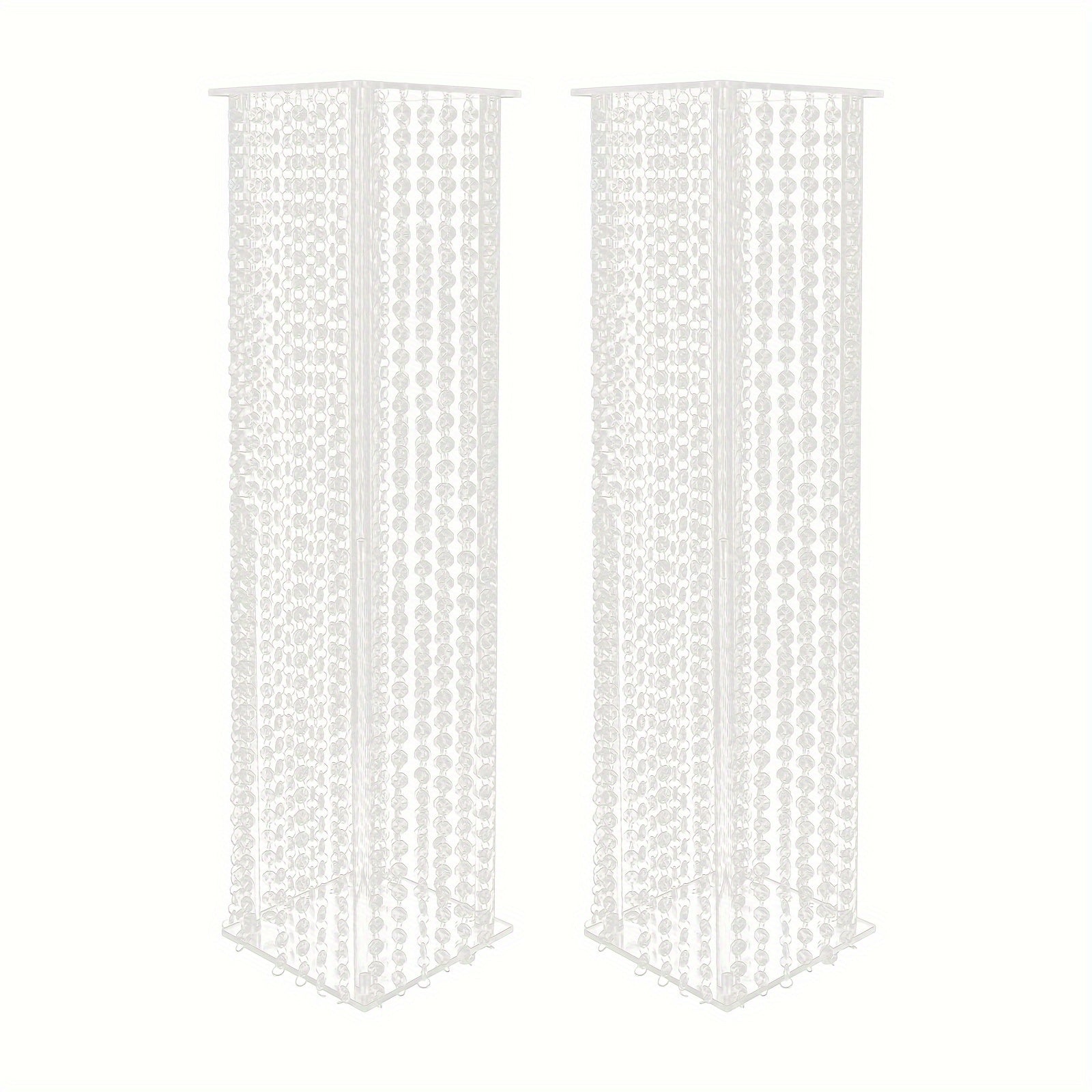 Clear Acrylic Tall Vases for Centerpieces - 2 Pcs Acrylic Column Flower Stand with Chandelier Crystals, Inweder 31.5 inch Vase Stand, Geometric Wedding Centerpieces Bulk for Tables, Party, Home Decor Uniquely Yours Designs