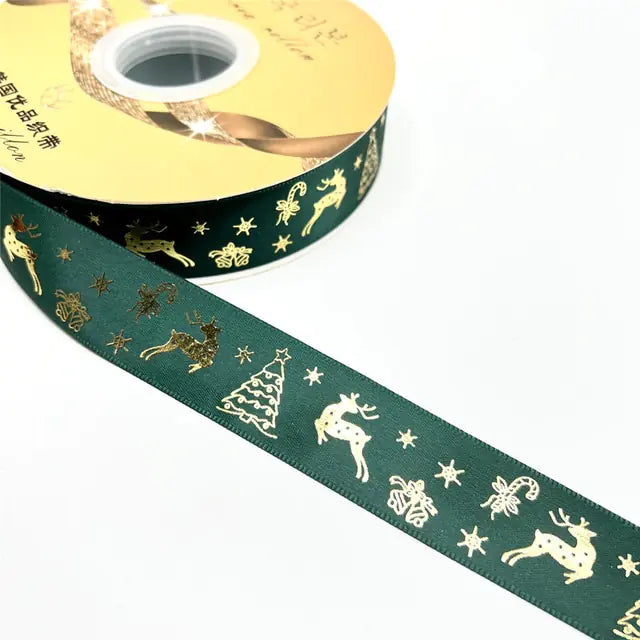 Ribbon Printed Christmas Design Decoration Gift Packing Uniquely Yours Designs