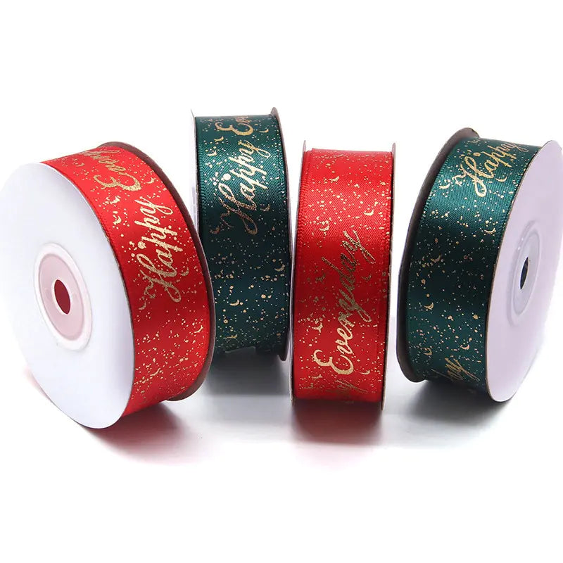 Ribbon Printed Christmas Design Decoration Gift Packing Uniquely Yours Designs