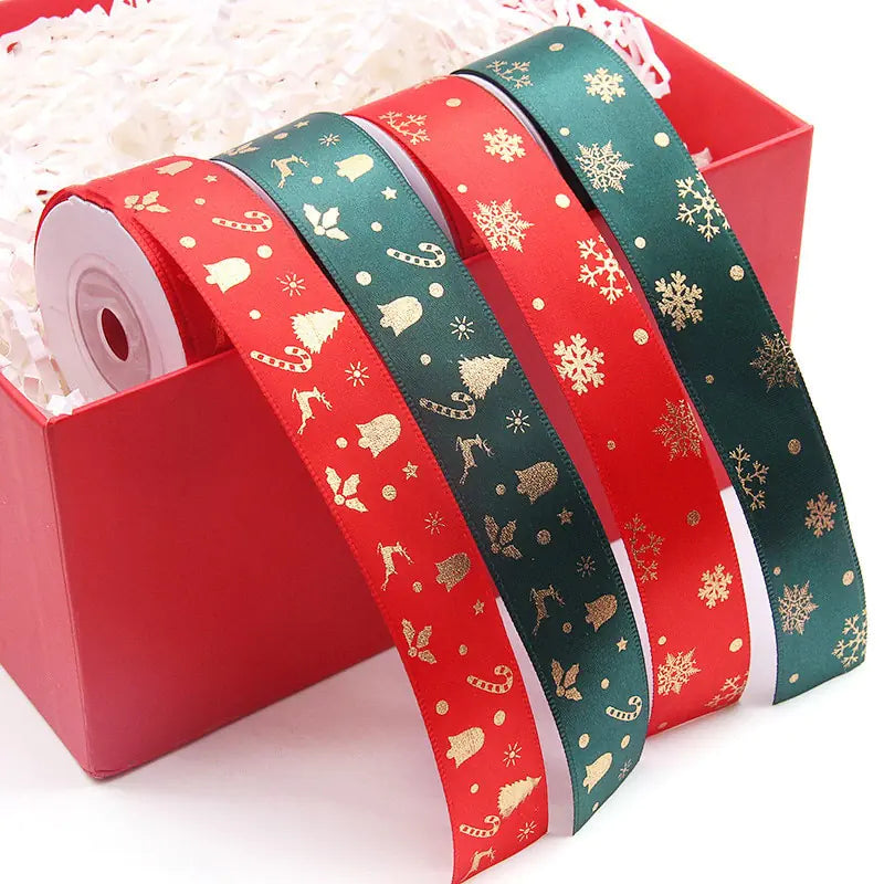 Ribbon Printed Christmas Design Decoration Gift Packing Uniquely Yours Designs